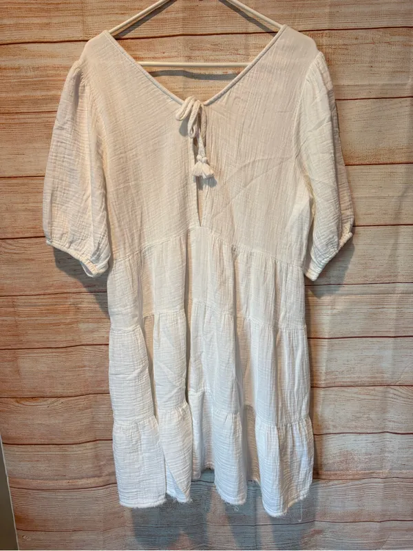 Aerie Women’s White V-Neck Midi Dress XL NEW NO TAGS - Image 3