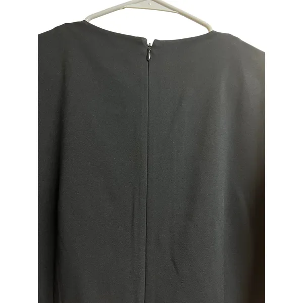 Lark & Ro Women's Puff Sleeve Split Neck Belted Crop Length Jumpsuit Black 6 - Image 9