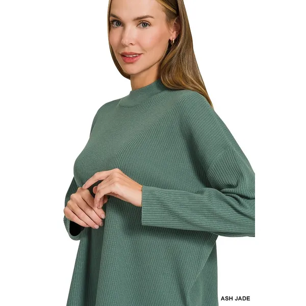 Zenana Viscose Sweater Top &‎ Pants Set - Ash Jade - Small - Image 13