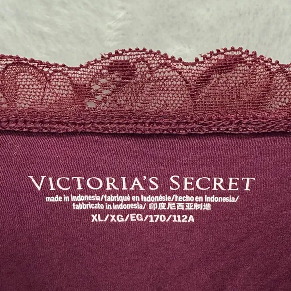 Victoria's Secret Burgundy Lace Trim Cami Top XL‎ Modal Spandex - Image 4