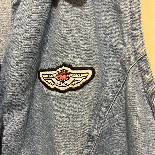 Harley Davidson Denim 100 Year Anniversary Vest Women’s Size Small - Image 2