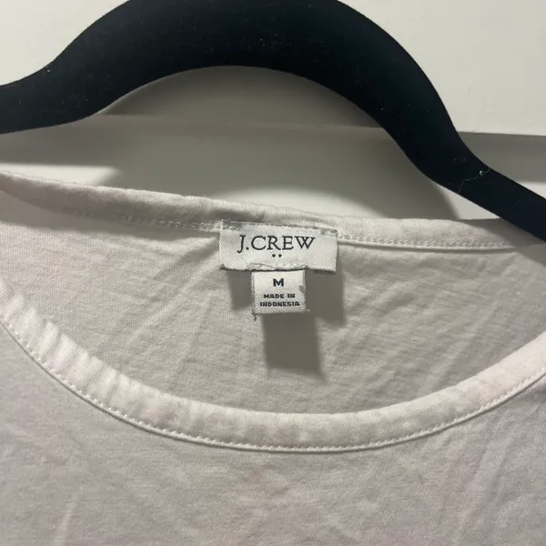 J. Crew White Eyelet Hem Peplum Tank Top Size Medium - Image 5