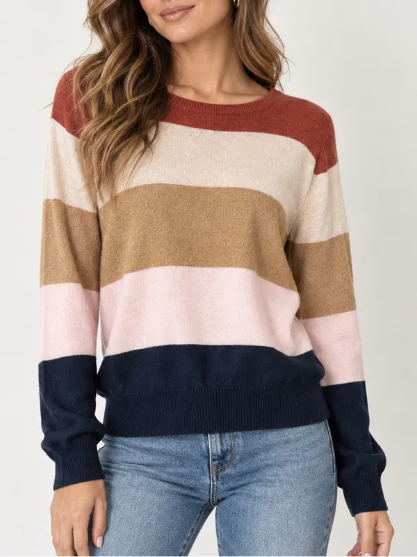 Birds of Paradis by Trovata Cashmere Blend Colorblock Striped Sweater - Image 10