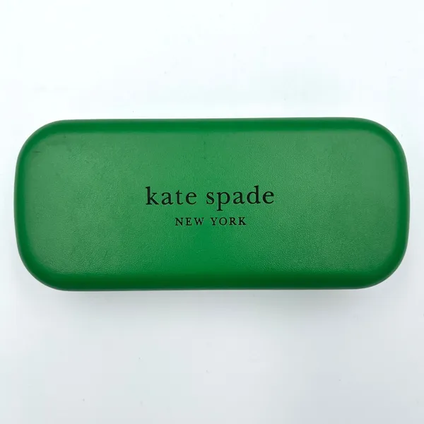 Kate Spade New York Hard Shell Eyeglass Case‎ Green Black So Happy To See You - Image 2