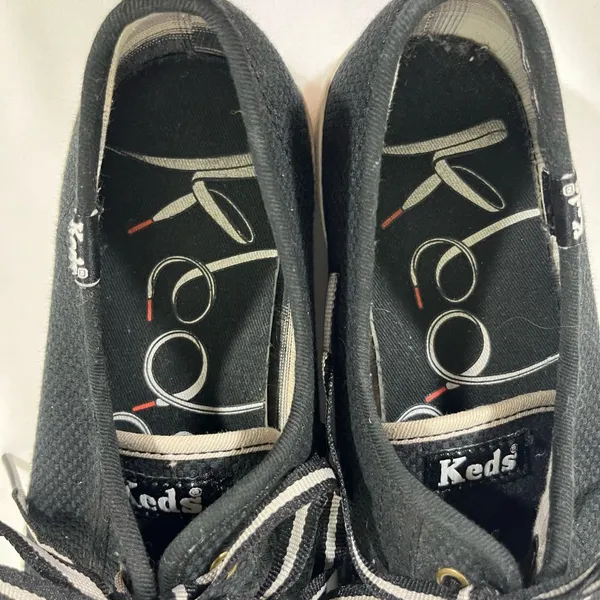 Keds Kickstart Canvas Sneakers Womens Sz 8 Black & Gray‎ Preowned - Image 6