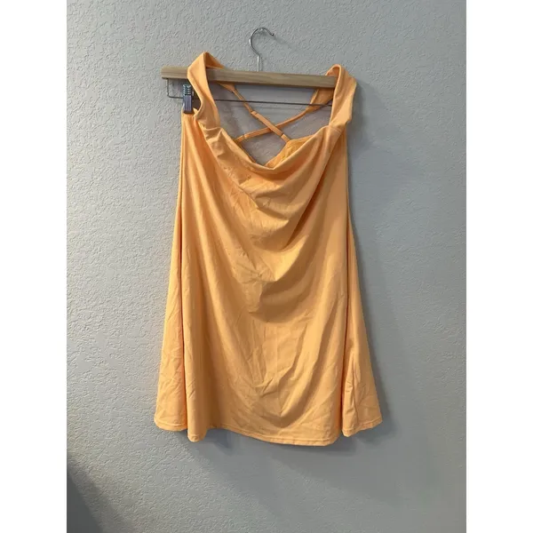 Qinsen Women's Salmon Strappy‎ Mini Dress Size M Casual Short - Image 2