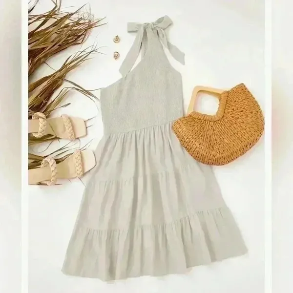 ZESICA Women's‎ Summer Boho One Shoulder Sleeveless Dress- ruffle- Size Small - Image 3
