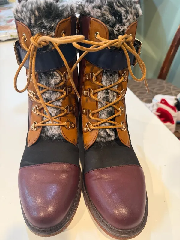Patrizia by Spring Step Hilvia Faux Fur Lace-Up Boots - Image 2