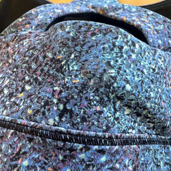 Lululemon Energy Bra Blue Purple Multi Color Pixel Print Racerback Size 8 - Image 5