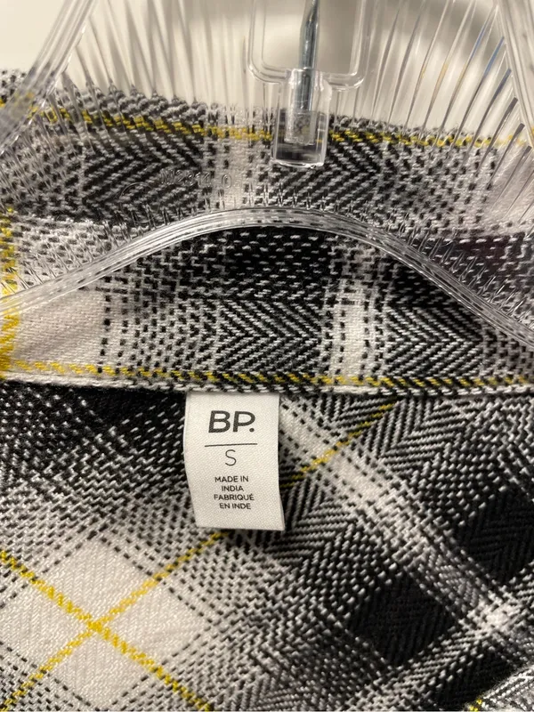 BP Black, White & Yellow Plaid Shirt - Image 2