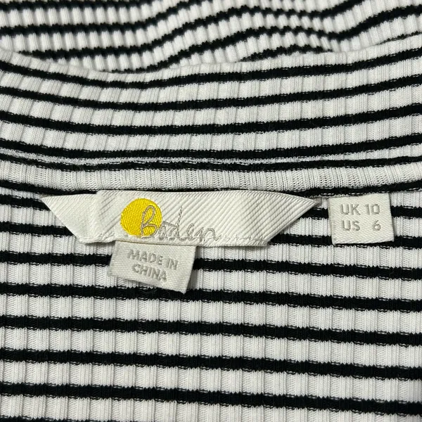 Boden High Neck Cropped Stripe Ribbed Pullover  - Image 3