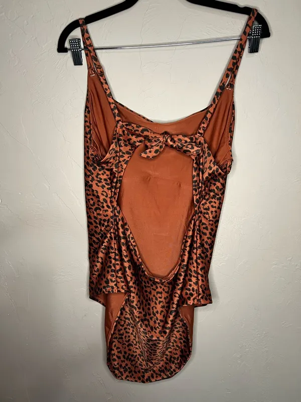 Aerie Cheetah Print One Piece Tie Back Canyon Creek Full‎ Coverage Swimsuit - Image 7