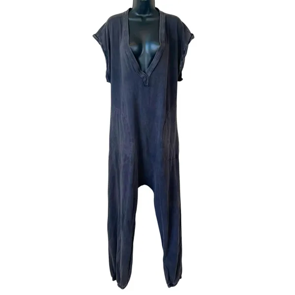 Free People FP Movement Hot Shot V-Neck Onesie Washed Black - Image 11