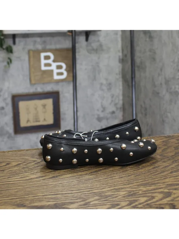 A New Day Womens Sammie Studded Ballet Flats 94462298 Black 6M - Image 6