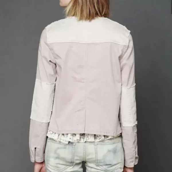 Free People Military Style Jacket Womens Size‎ Large Blush Pink - Image 4