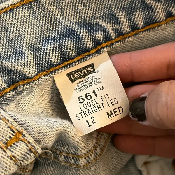 Levi's 561‎ Loose Fit Straight Leg Jeans Size 12 Light Wash Button Fly Vintage - Image 9