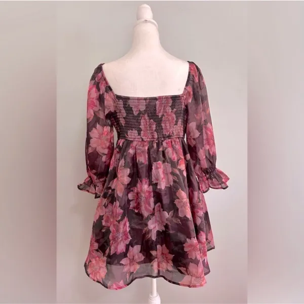 Thirty/Thirty LA Floral Organza Babydoll Dress Sz L - Image 5
