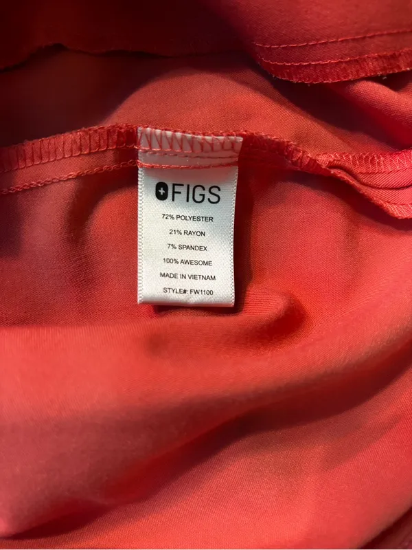 Figs Casma Three-Pocket Scrub Top Large Hot Coral - Image 5