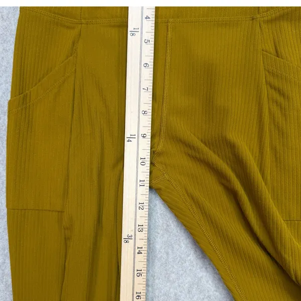 REI Co-op Leggings Womens Small Gold Ribbed Gorpcore Athleisure Hiking Trekking - Image 7