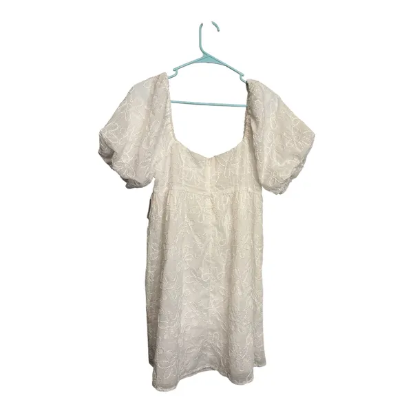 Altar'd State Cream Puff Sleeve Lace Mini Dress - Image 5