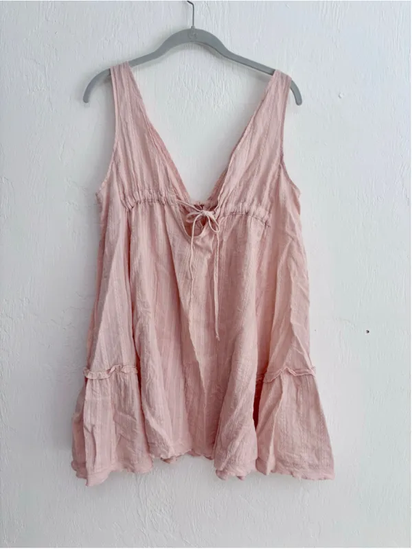 Women's Unbranded Pink Mini Dress, Size M, Cotton - Image 2