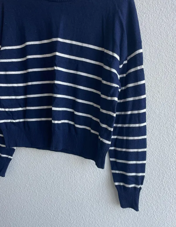 Z Supply Blue & White Striped Sweater - Image 3