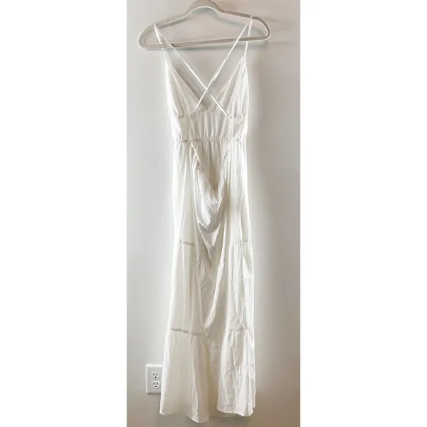 Princess Polly Mckew Sleeveless Crossback Tiered Maxi Dress White 8 - Image 6
