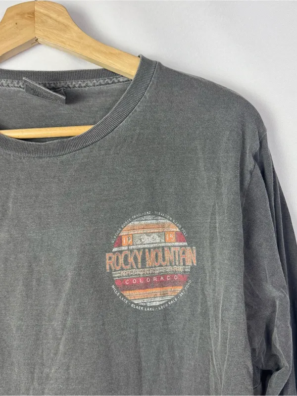 Blue 84 Gray‎ Rocky Mountain National Park Logo Graphic Long Sleeve T-Shirt S - Image 3