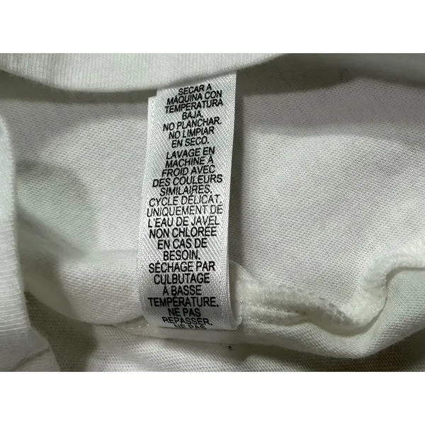 Felina Women's White V-Neck Mesh Trim Cotton Short Sleeve T-Shirt C8242 Size M - Image 4
