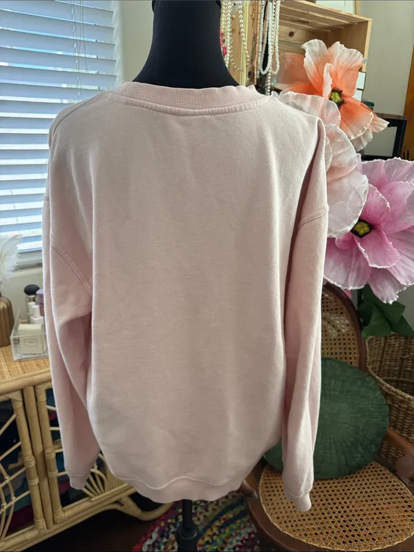 P.E Nation Sydney Australia Pink & White Comfy Cozy Athleisure Sweatshirt - Image 2