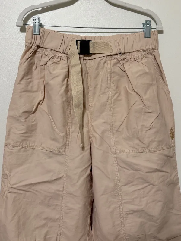 FP Movement Barrel Pants Free People Beige Wide Leg Crop Pants Size Small - Image 4