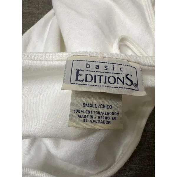 Womens Small Bundle White Cotton Cami and Blue Smocked Paperbag Lounge Shorts - Image 6