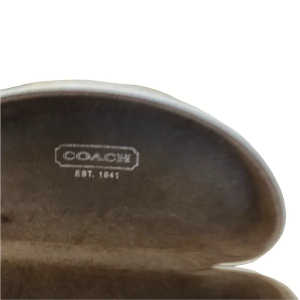 COACH Logo Ivory Sunglasses Hard Clamshell Case Lined Summer Designer - Image 5