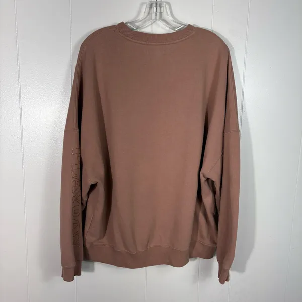 Playboy X Pacsun Brown Rhinestone Bunny Logo Oversized Fleece Sweatshirt Small S - Image 6
