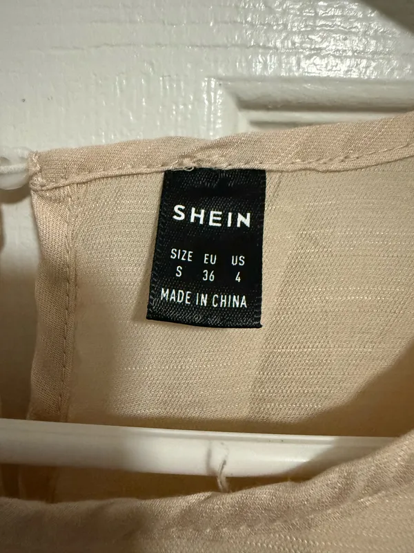 SHEIN Beige Colorful Embroidered Babydoll Dress Size Small - Image 2