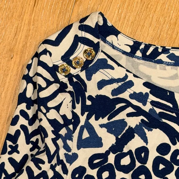 Lilly Pulitzer Sophie dress in the Indigo Home‎ Slice print medium - Image 4