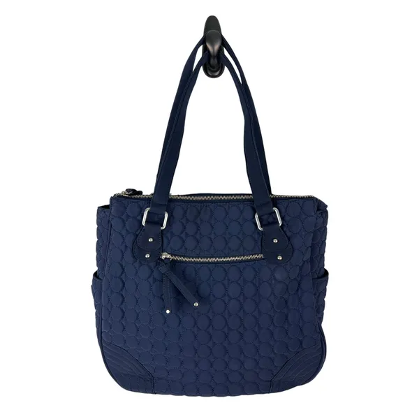 Vera Bradley Blue Quilted Microfiber Zipper Tote - Image 4