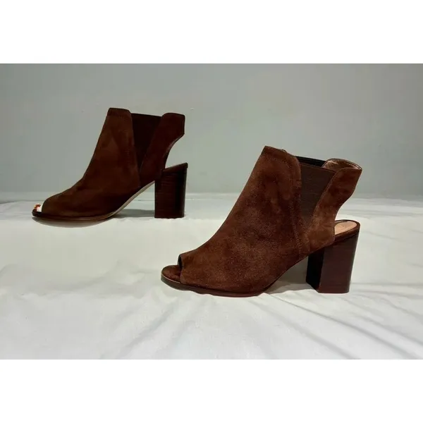 Anthropologie Suede Peep-Toe Heels  Size 9 - Image 4