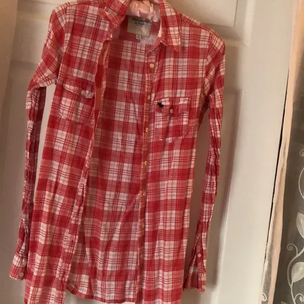 Abercrombie & Fitch flannel plaid Y2K front button up shirt, size xs - Image 6