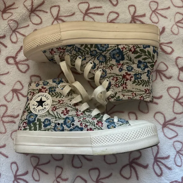 Limited Edition Floral High Top Platform Converse - Image 2