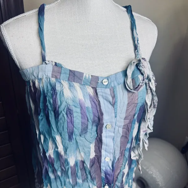 Kimchi‎ Blue Womens Top Silk Cami sheer watercolor Sz M Fairy Flowy Romantic - Image 2