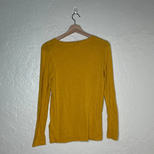 J. Crew Cotton Teddie Sweater Mustard Yellow Crewneck L1561 Womens Small - Image 3