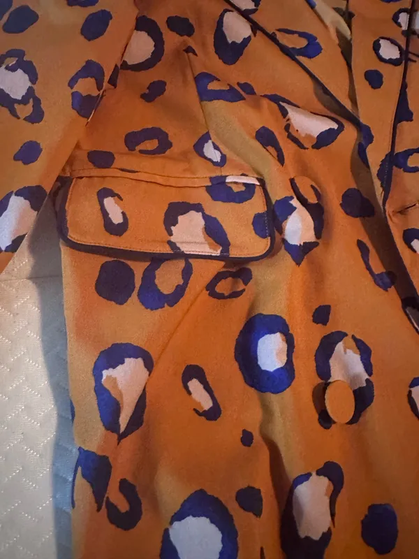 Orange and blue leopard print sport coat - Image 3