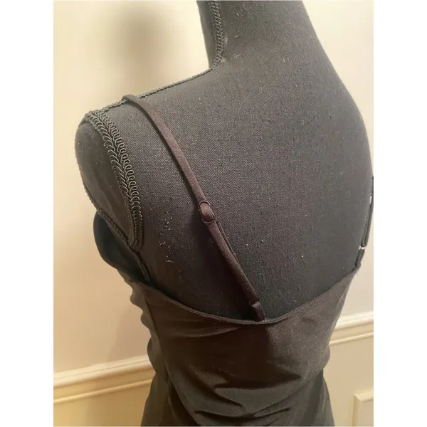 Black Ruched Cowl Neck Midi Dress by E.L.H. Studio - Image 3