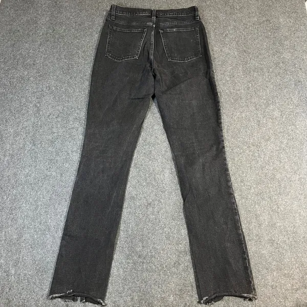 Abercrombie & Fitch High Rise‎ Skinny Jeans Black Front Seam Slit Hem 28 6L - Image 2