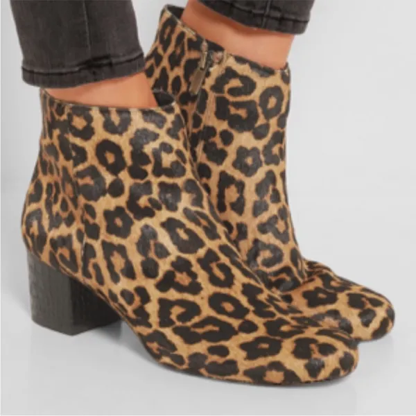 Sam Edelman Edith Leopard Print Bootie Ankle Boots Size 6 Block Heel - Image 2