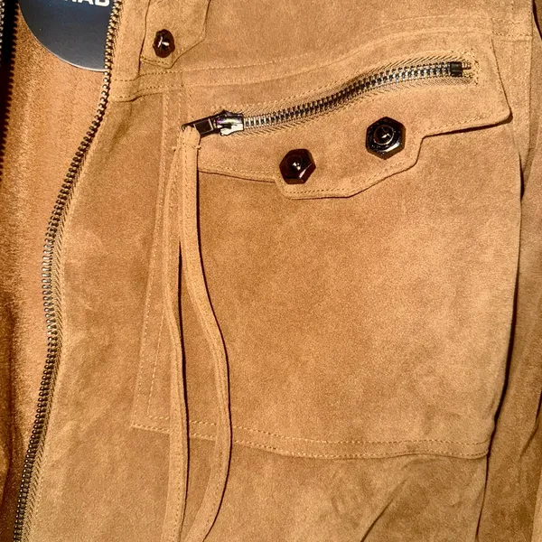 Rehab Lab - Suede Wheat Utility Jacket – Size Large NWT - Image 11