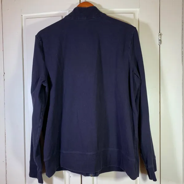 Lands' End Womens XL Navy Blue Full Zip Mock Neck‎ Cotton Stretch Jacket 431606 - Image 7
