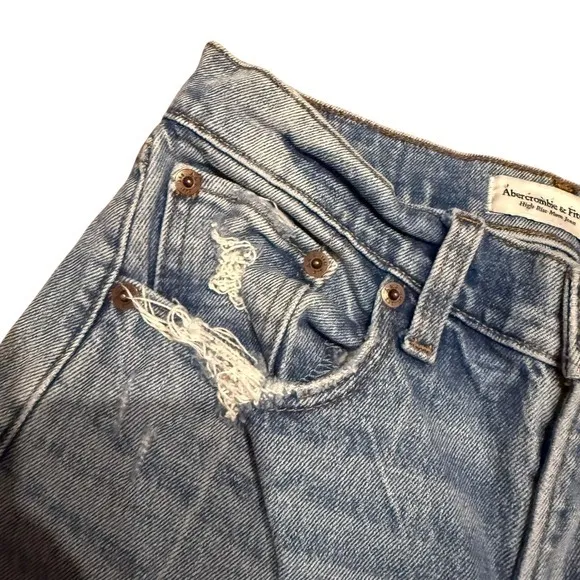 Abercrombie & Fitch Size 2/26 High Rise Mom‎ Jeans Straight Leg Basic Everyday - Image 6