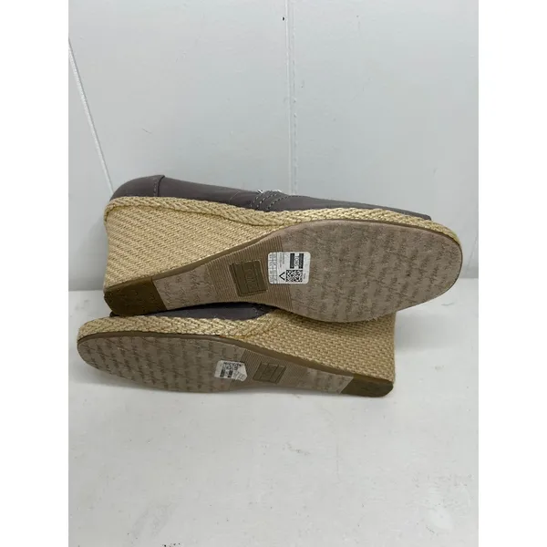 Toms Ash Gray “Calypso” Espadrille Slip On Canvas Comfort Wedge Womens 8.5 Nwob - Image 7